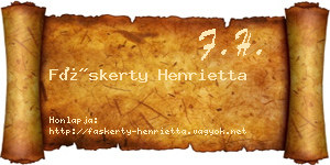 Fáskerty Henrietta névjegykártya
