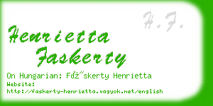 henrietta faskerty business card